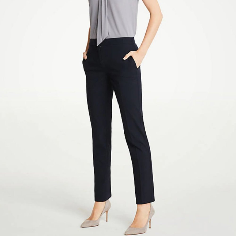 Ann Taylor Kate Fit Ankle Pant Navy 8